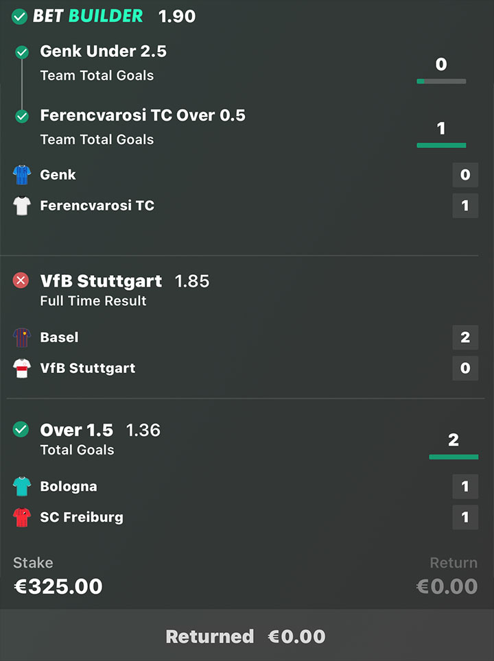 €325.00 LOSS