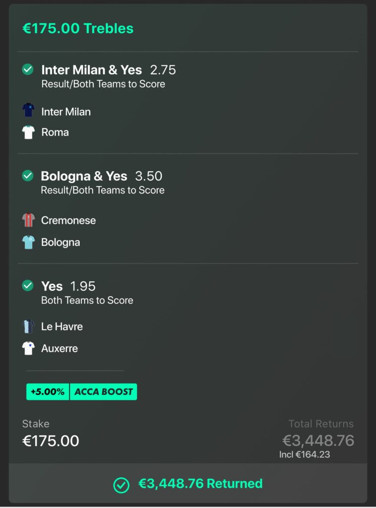 €3,448.76 RETURNED