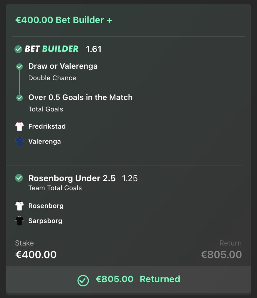 €805.00 RETURNED