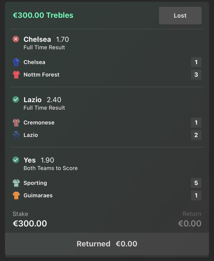 €300.00 LOSS
