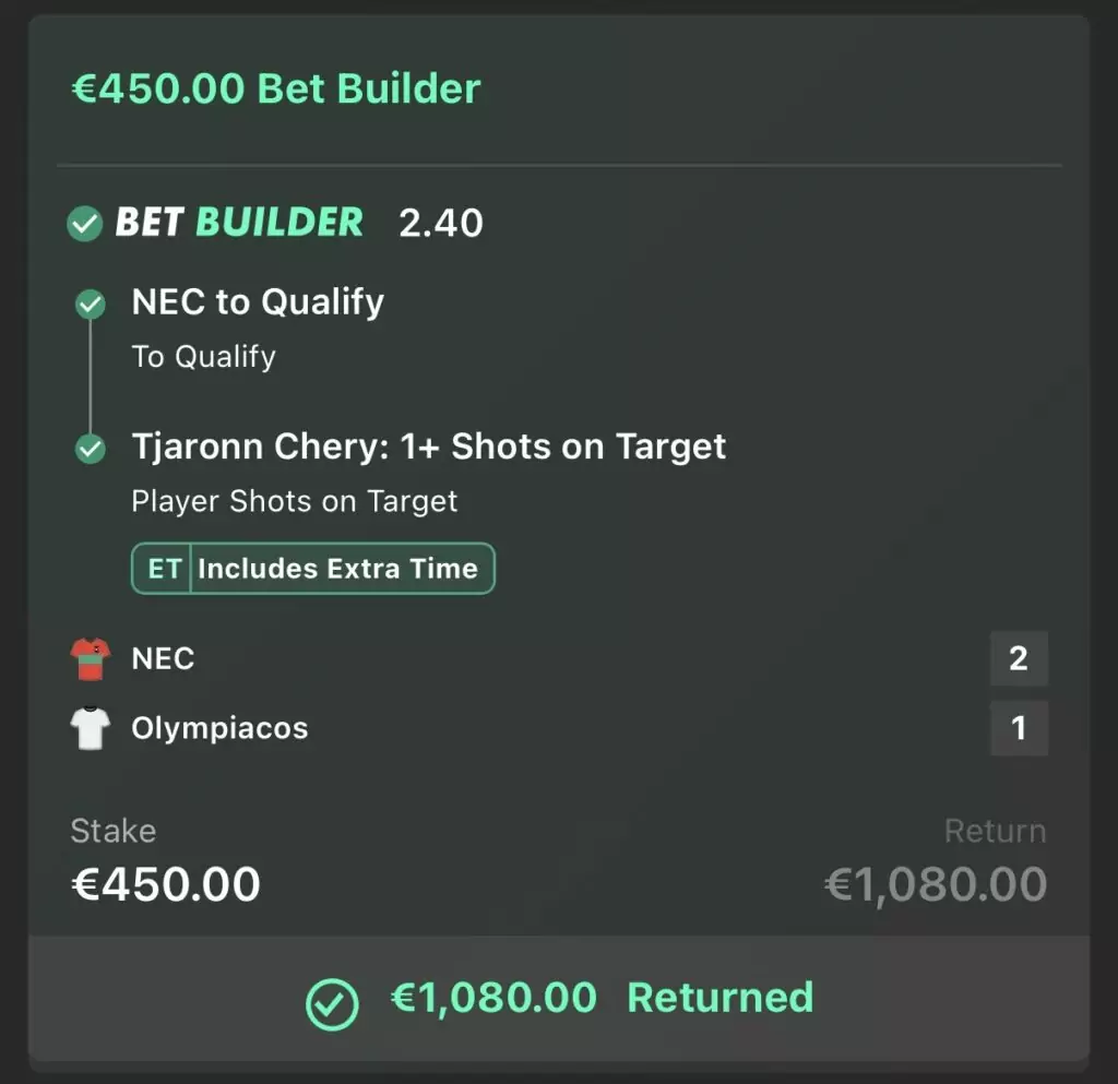 €1,080.00 RETURNED