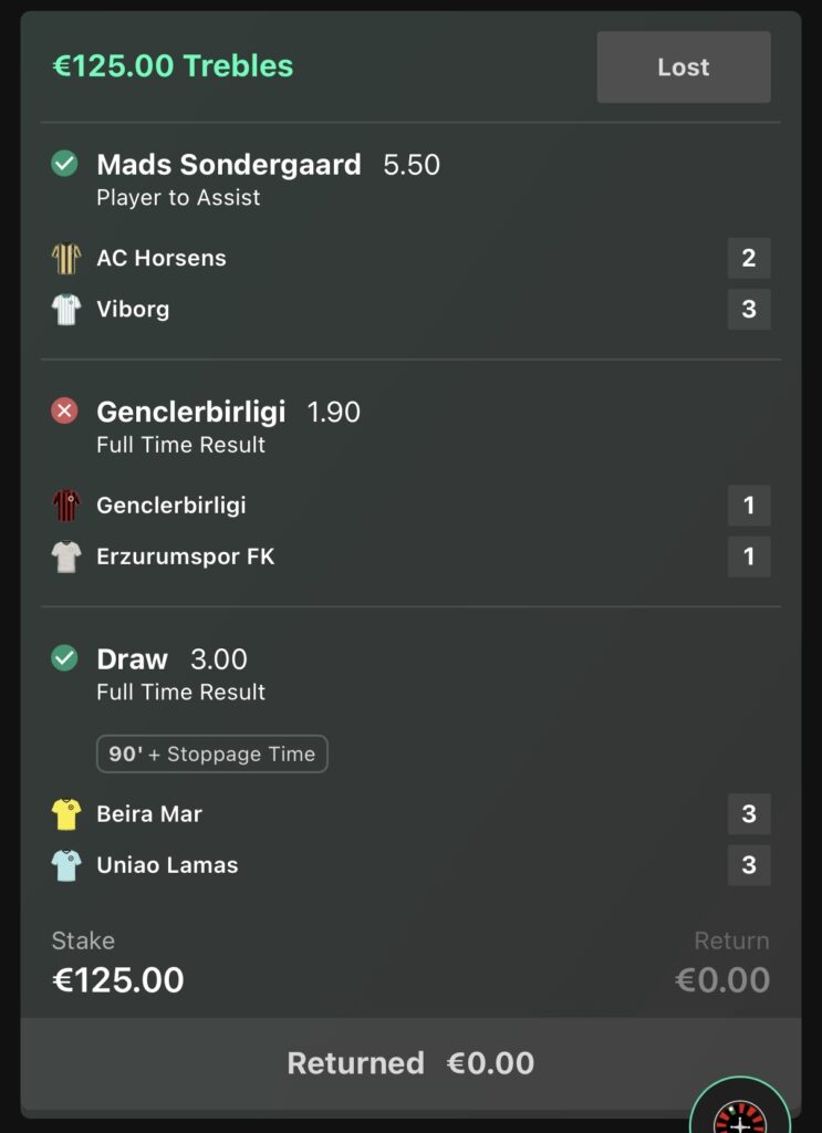 €125.00 LOSS