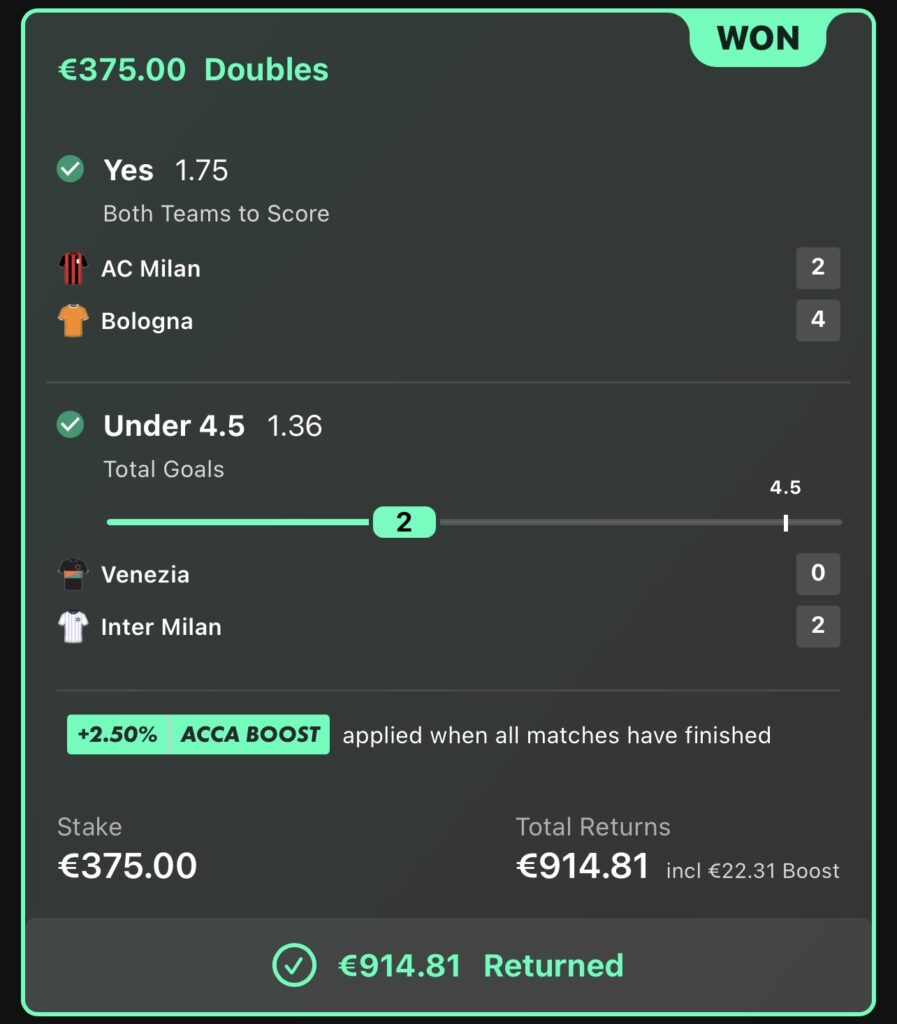 €914.81 RETURNED
